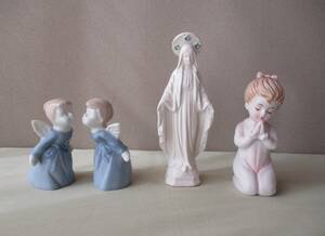  ceramics. ornament [ cue pito2* Mali a image *. woman image ]4 piece (1 collection ): ornament doll * fine art handicraft * sculpture * objet d'art 