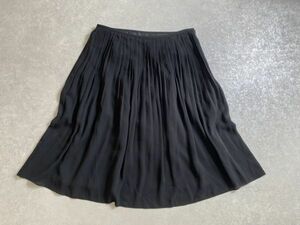 UNTITLED◆極上◆秋◆綺麗な美ブラック エアリー シフォン プリーツ スカート ◆サイズ2◆日本製◆アンタイトル