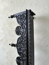 木彫り オブジェ ヴィンテージ 置物 カービング 木製 インド 手彫り 壁掛け 木台 インテリア ディスプレイ DIY リノベーション 棚 棚板_画像7