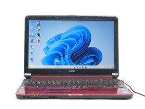 カメラ内蔵/15.6型/ノートPC/Windows11/新品SSD256/8GB/2世代i3/FMV　FUJITSU　AH54/E　新品無線マウス WPS office2搭載