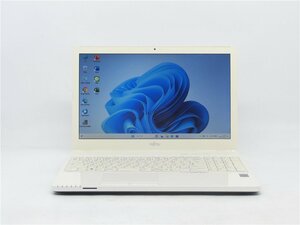 Win11Home/カメラ内蔵/中古/15型/ノートPC/爆速SSD256/8GB/Celeron3205U/FMV　AH42/W 新品無線マウス WPS office2搭載