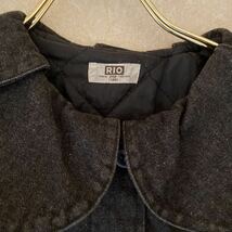 RIO 子供服 アウター 中綿 レトロ デニムジャケット 古着 黒 ブラック 個性的 120サイズ 値下げ_画像2