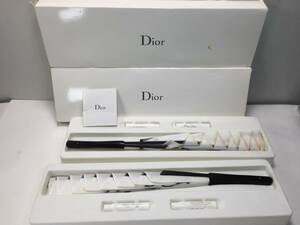 【飛脚便80】Christian Dior ディオール ノベルティ エヴァンタイユ ファン 扇子 扇 キャンバス ウッド ホワイト 2個セット まとめ[]