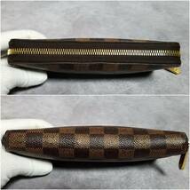 【良好】　LOUIS VUITTON　ルイヴィトン　正規品　本革　レザー　ダミエ　ジッピーウォレット　ラウンドファスナー長財布　N60015　Ｆ_画像7