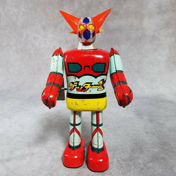 【当時物　レトロ】　ポピー製　ゲッター1　ゲッターワン　ゼンマイ歩行　ロボット　ブリキ　人形　ゲッターロボ