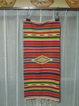 Navajo 1940’Sビンテージ@ナバホ族オールドインディアンラグ 98cm×46cm@ネイティブアメリカンオルティガ_画像1