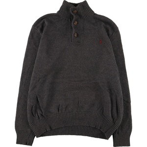 古着 ラルフローレン Ralph Lauren POLO RALPH LAUREN コットンニットハーフボタンセーター メンズL /eaa378640