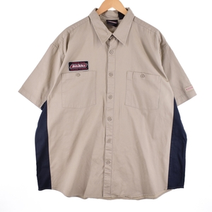 古着 ディッキーズ Dickies 半袖 ワークシャツ メンズXXL /eaa332953 【LP2311】