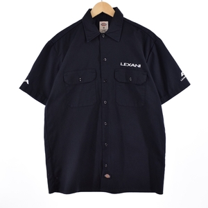 古着 ディッキーズ Dickies 袖刺繍 半袖 ワークシャツ メンズL /eaa336074 【LP2311】