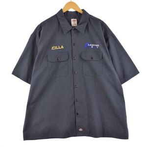 古着 ビックサイズ ディッキーズ Dickies 半袖 ワークシャツ メンズXXXL /eaa327750 【LP2311】