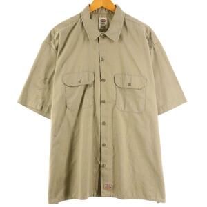 古着 ディッキーズ Dickies 半袖 ワークシャツ メンズXXL /eaa250820 【LP2311】