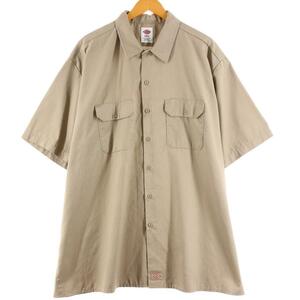 古着 ディッキーズ Dickies 半袖 ワークシャツ メンズXXL /eaa250805 【LP2311】