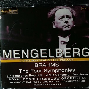 j（5CD）メンゲルベルク　ブラームス　交響曲全集　独・レクイエム　ヴァイオリン協奏曲　Mengelberg Brahms Symphonies Requiem Concerto