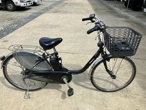 Y10　中古電動アシスト自転車 1円売切り！ 2018年5月購入 パナソニック ビビ 黒 配送エリア内は送料2500円でお届け