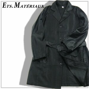 新品【EDIFICE 新宿店 WEB 限定商品】ETS.MATERIAUX / マテリオ フレンチ ワーク コート 3 日本製 L 秋冬春 ブラック 黒 ★352086