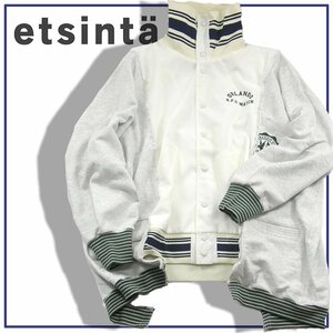 新品 【etsinta / エシンタ】リメイク ライクスウェット 切替 トラックジャケット アウター ★352981 フリーサイズ ホワイト