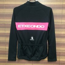 HB476 エチュオンド ETXEONDO 長袖サイクルジャージ 黒ピンク S ファスナー黄ばみ_画像2