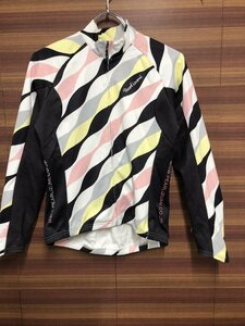 HF158 パールイズミ PEARL iZUMi 長袖 サイクルジャケット 黒 白 ? 総柄 S 裏起毛 ※汚れ、擦れ