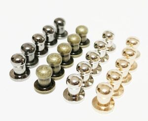 レザークラフト ネジ式 ギボシ レザー用 金具 頭5mm 4色 20個セット