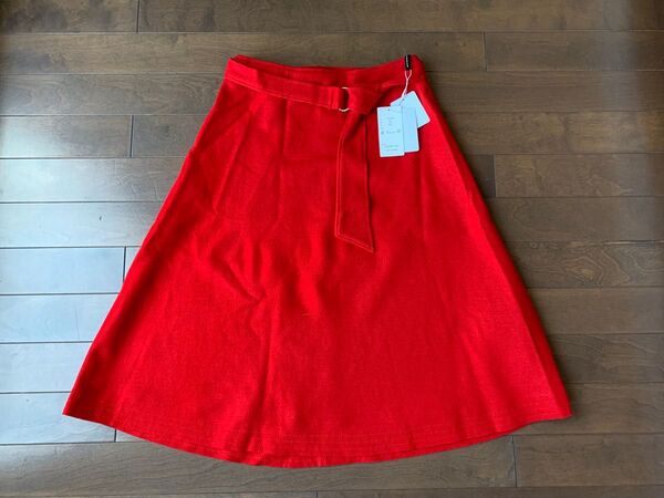 ポートクロス フレア スカート 赤 ウール 未使用 タグ付 定価13000円