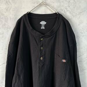 Dickies ディッキーズ　ヘンリーネック　ロングスリーブTシャツ　長袖Tシャツ　ポケット　ワンポイントロゴ　ビッグサイズ3X-TALL