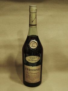 S2-024◆古酒 Hennessy V.S.O.P ヘネシー VSOP 1L ブランデー コニャック グリーンボトル 金キャップ