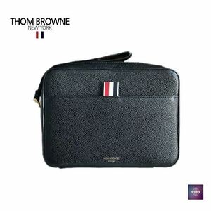 THOM BROWNE トムブラウン セカンドバッグ クラッチバッグ ハンドバッグ バッグ ブランド ブラック 黒 中古