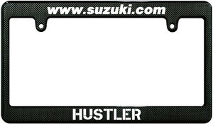 【新品・即決】カーボン調 ナンバーフレーム SUZUKI スズキ HUSTLER ハスラー 汎用