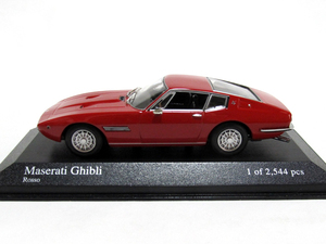 A★ PMA/ミニチャンプス 1/43 ★ マセラティ ギブリ 1969 レッド ／ Maserati Ghibli 1969 Red 