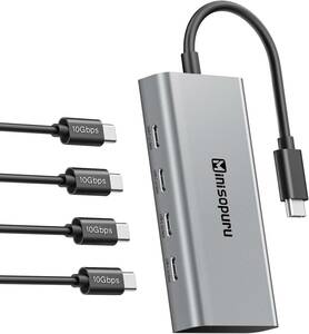 USB Type-C　4ポートハブ　USB-C to USB-C ハブ 10Gbps USBハブ マルチポートアダプター