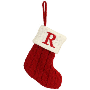 イニシャル ソックス (R) Initial Socks クリスマス 飾り 靴下 吊り下げ ニット サンタ 装飾 インテリア ツリー プレゼント 【メール便OK】