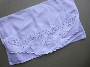  France .. city / antique hand embroidery cut Work flower motif ② fabric / hand made / handicrafts / white Work 