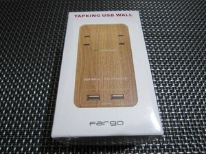 ☆おしゃれ！新品未開封 Fargo 充電器 スマホ コンセント 電源タップ iphone 急速充電用USBポート3.4A2個口 AC2個口 ベージュウッドカラー