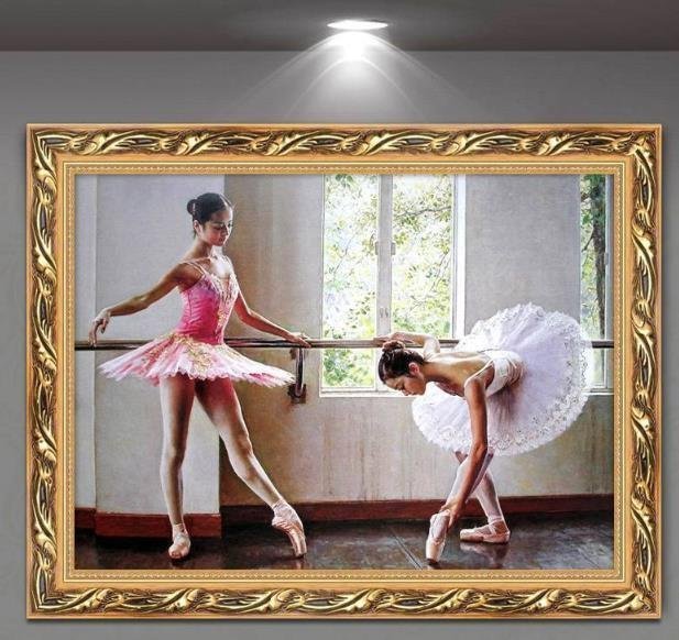 [Tienda Esperanza] Pintura al óleo, Pintura de figuras, Mural del corredor, niña bailando ballet, Salón, Decoración de entrada, Pintura Decorativa, obra de arte, cuadro, otros