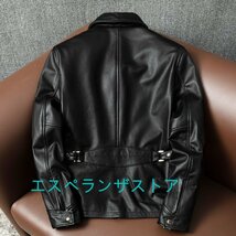 [エスペランザストア]秋冬　ライダース 牛革 レザージャケット カウハイド 革ジャン メンズ本革 　 Ｓ～5XL 黒_画像4