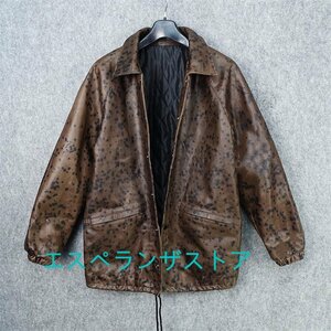 [エスペランザストア]レザージャケット　カジュアル　個性　本革 牛革　　ライダースジャケット 　革ジャン Ｓ～3XL　ブラウン