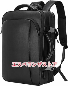 リュック メンズ 本革 牛革 スクエア 15.6インチPC収納 A4 レザー 防水 大容量 リュックサック バックパック ビジネスリュック