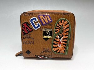 希少レア 限定品！美品 MCM x BAPE 二つ折り財布 ヴィセトス柄 Shark Weekender エイプ コンパクトウォレット メンズ 正規品 質セブン