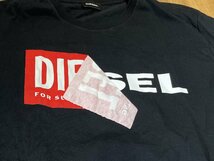 新品同様 DIESEL Wロゴ プリント 半袖Tシャツ L メンズ ブラック コットン100％ クルーネック ディーゼル 福井県質屋の質セブン あ‐10_画像4