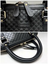 新品 GUCCI グッチ マイクログッチシマ 2WAYハンドバッグ 449663 ブラック ショルダーストラップ付 レディース メンズ 質屋の質セブン_画像7