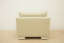 美品 IDC大塚家具 エルエス コンフォート03 LS COMFORT 総本革 1Pソファ 1人掛け モダン リビング 応接 オフホワイト スタイリッシュ_画像7