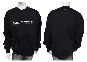 tr266-L DE'ZE classics ロゴ 刺繍 スウェット トレーナー ブラック USサイズ BIGサイズ ビー系 ヒップホップ 秋冬トップス