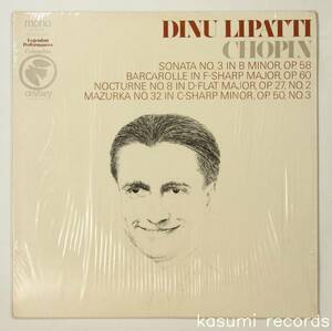 【US盤LP】ディヌ・リパッティ/ショパン:ピアノ・ソナタ第3番 他(並品,Dinu Lipatti)