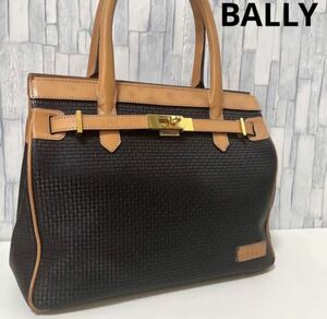 BALLY バリー ハンドバッグ ベルトデザイン レザー 革 ブラック 匿名配送 送料無料