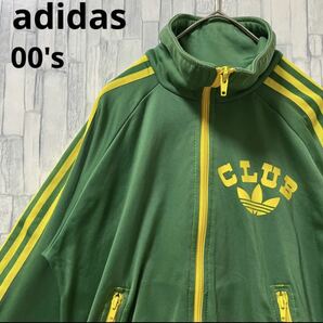 adidas アディダス ジャージ 上 トラックジャケット CLUB adidas クラブアディダス 復刻 00s 2XS トレフォイル 3ライン 曲がりポケット