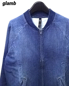 1【glamb Nelson jacket GB14SM/CS17 Indigo グラム ネルソンジャケット デニムブルゾン デニムジャケット インディゴ ストレッチデニム】