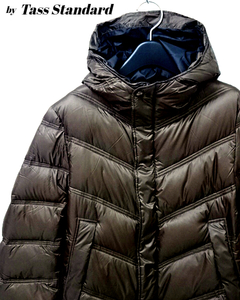 M【by Tass Standard DOWN JACKET 軽量 ダウンスタンドＺＩＰブルゾン 092-10430 BROWN バイ タス スタンダード ダウンジャケット】