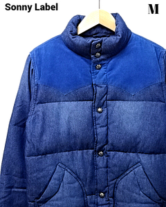 M【URBAN RESEARCH Sonny Label DOWN JACKET LA67-17S052 INDIGO BLUE アーバンリサーチ サニーレーベル デニムダウンジャケット ブルー】