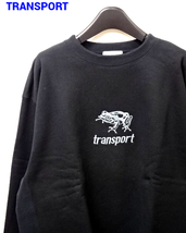 M【TRANSPORT SWEAT Black transport スウェットトランスポート スウェット ブラック カエル 刺繍 レア 90s オールド 90's】ヴィンテージ_画像1
