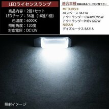 LEDライセンスランプ 車種専用設計 eKスペース アウトランダー ギャラン デイズルークス 等_画像3